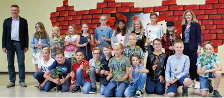 Klasse 5b mit Hartmut Höft und Isabelle Schneller